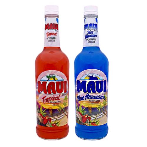 Maui - Maui schnapps liqueur comes in two types the red and the blue.