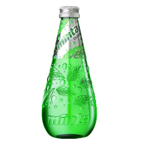 Mint soda is carbonated water with a flavour of mint and light green color.