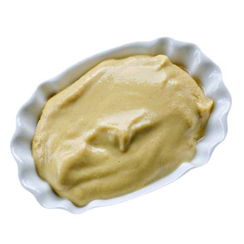Sweet Mustard is sweetened with sugar and in low in a pepper taste and come in a number of colors.
