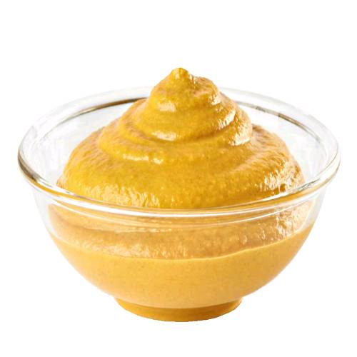 Yellow Mustard is made from the less piquant yellow mustard seeds with a high proportion of vinegar and has a bright yellow color due to the inclusion of turmeric powder.