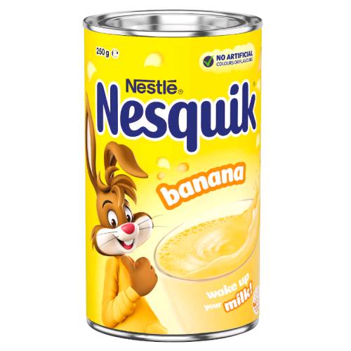 Nesquick Banana - Banana Nesquick is a banana flavoured drinking powder with a light yellow color.