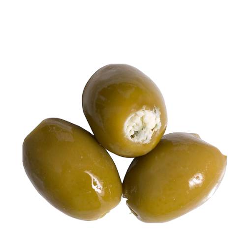 Olive stuffed with a rich blue cheese to give the olive a creamy taste and good all year round.