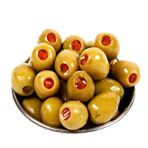 Sun dried tomatos stuffed olive with a rich and strong tomato taste.