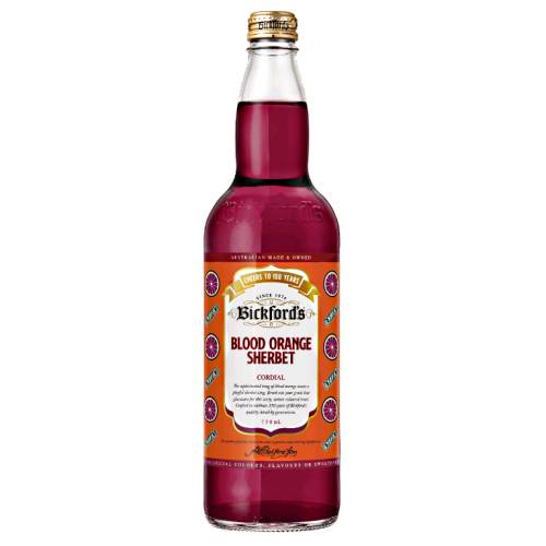Bickfords Orange Blood Syrup is a thick sweet orange citrus taste made by cooking sugar blood orange and water into a thick red syrup.
