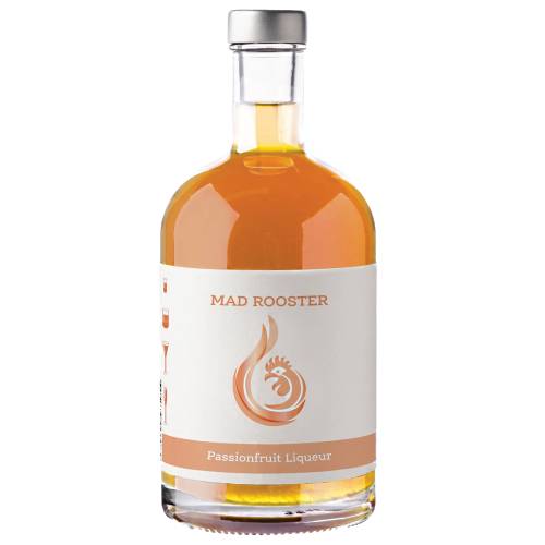 Mad Rooster Passion Fruit Liqueur made from sun ripened fruit picked straight off the vine and quickly juiced to retain all their natural goodness.