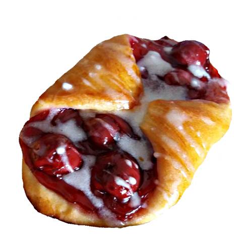 Cherry danish pastry is a sweet pastry in the viennoiserie tradition that is multilayered and topped with rich cooked cherries.