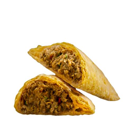 Meat Patties is a pastry that contains beef and spices baked inside a flaky shell.