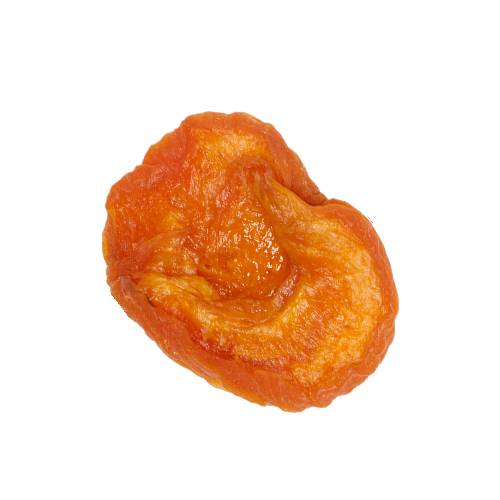 Peach that are dehydrate or sun dried with a soft texture.