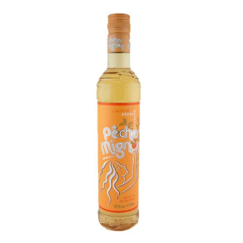 Pecher Mignon peach liqueur also called Creme de Peche.