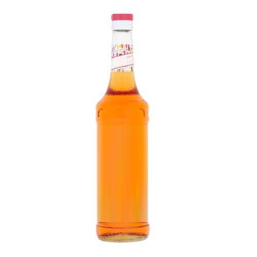 Peach flavor syrup made with peach and sugar.