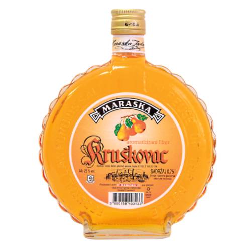 Pear Liqueur Maraska Kruskovac - Maraska Kruskovac pear liqueur is one of the most diverse products that are often used as a cocktail mixed drink or as a culinary additive in the preparation of the most diverse desserts.