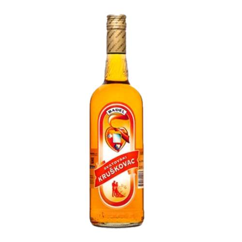 Svatovski Kruskovac is a traditional liqueur served on weddings and its bright colour are characteristic of this traditional brand.