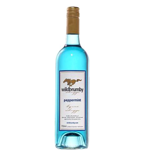 Peppermint Schnapps Wildbrumby - Wildbrumby Peppermint Schnapps with a light blue color.