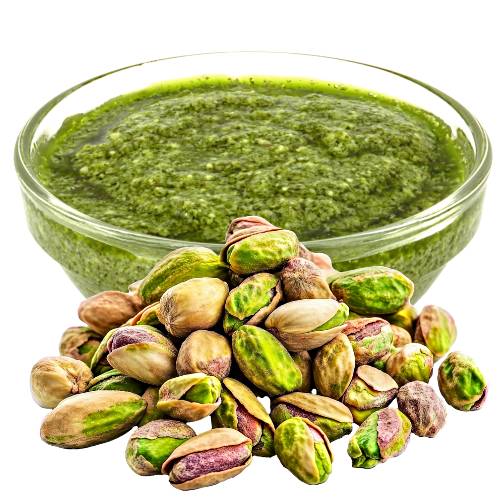 Pesto Pistachio Nut - Pistachio Nut Pesto is made buy pulping roasted pistachio nut with oil like juice garlic and strong cheese with sakt and pepper in the a thick paste.
