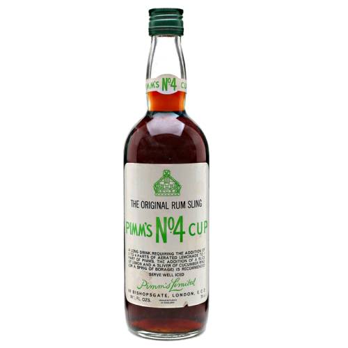 Pimms No4 - Pimms No4 is based on dark sugar cane spirit with herbs spices with a warm ruby color.
