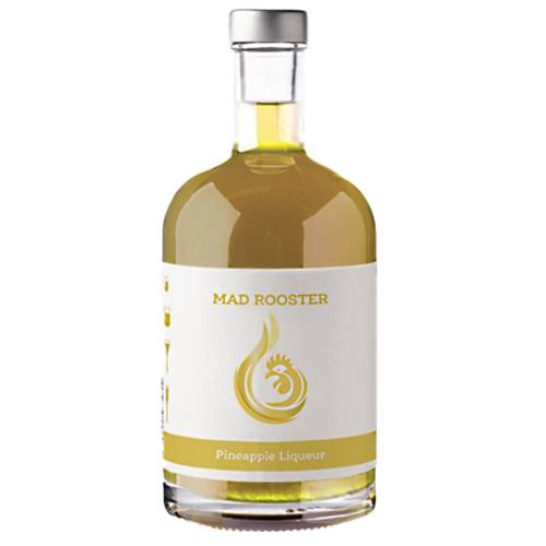 Mad Rooster Pineapple Liqueur made from sun ripened fruit freshly picked off the palm and quickly juiced to retain all their natural goodness.
