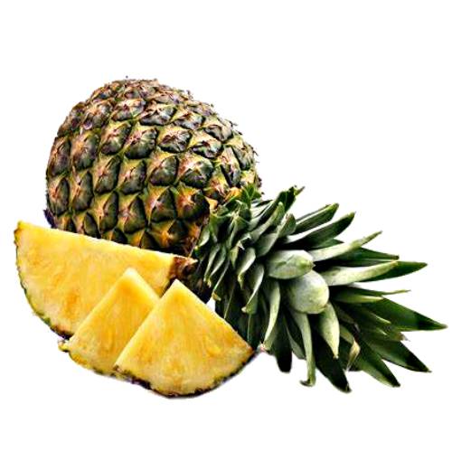 Valera Pineapple has an external yellowish orange topped with green leaves and inside has a white light yellow flesh.