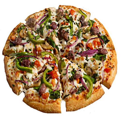 Pizza Vegetarian - Vegetarian Pizza is a yeast dough topped with a tomato sauce with herbs and spices with vegatables and cheese.