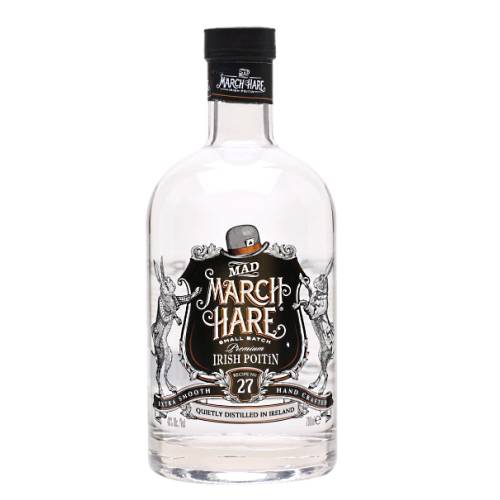 Poitin Mad March Hare - Mad March Hare Poitin is made using barley grown near the distillery Irish poitin is triple distilled in copper pot stills using a historical recipe to create smooth sweet flavours of lemon lime and malt throughout the palate.