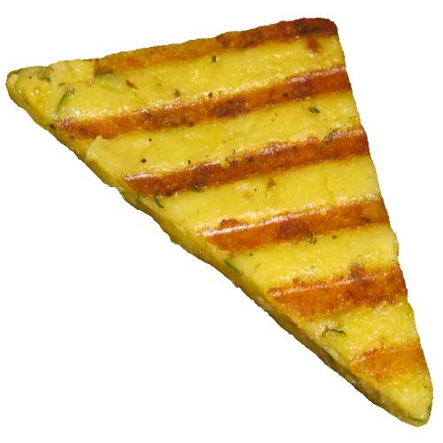 Herb Polenta is boiled cornmeal with herbs and solidify into a loaf that can be grilled baked or fried.