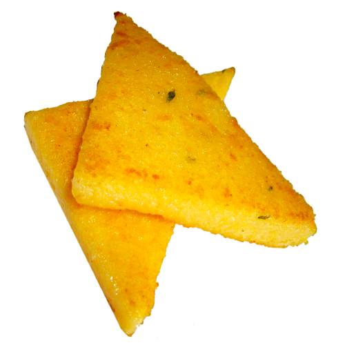 Polenta is boiled cornmeal that is cool and solidify into a loaf that can be baked fried or grilled.