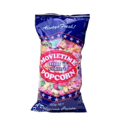 Popcorn Coloured - Popcorn made from corn and can be sweet or savory and can come in may colors and flavours like caramel or prawn.