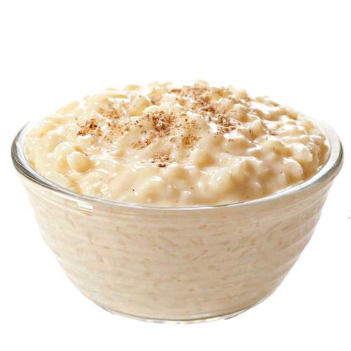 Pudding Rice - Rice pudding is a dish made from rice and milk and commonly other ingredients such as sweeteners spices flavourings and sometimes eggs.