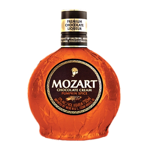 Mozart pumpkin liqueur spice chocolate is creamy light orange chocolate pumpkin spice liqueur as a well balanced symphony of milk chocolate caramel natural pumpkin juice cinnamon clove and a hint of vanilla handcrafted with love.