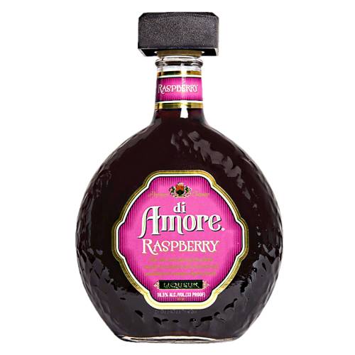 Di Amore raspberry liqueur with flavor of sweet ripe black raspberries is captured in Raspberry di Amore.