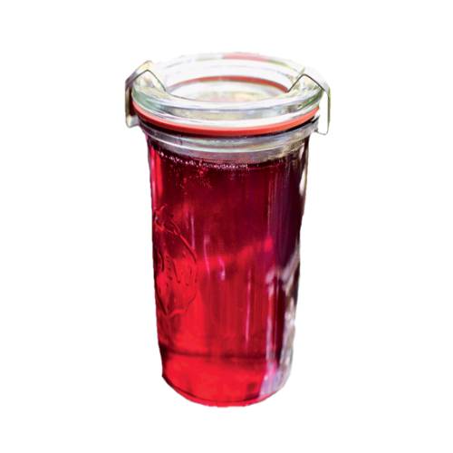Redcurrant Syrup - Redcurrant Syrup also called Groseille Syrup made into a thick syrup from cooking redcurrant juice sugar and water.