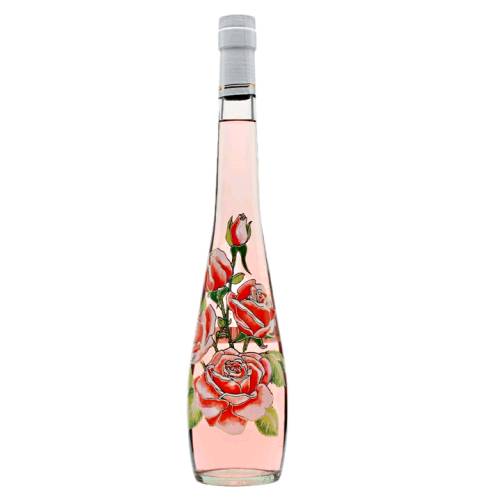 Miclo rose liqueur this sumptuous rose liqueur comes in a gorgeous bottle decorated with beautiful pink roses.