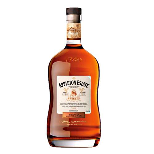 Appleton Estate 8 Year old reserve rum is a blend of pot and column still rums aged a minimum of 8 years in the tropical climate of Jamaica and is made with Jamaican limestone filtered water and no added flavours.