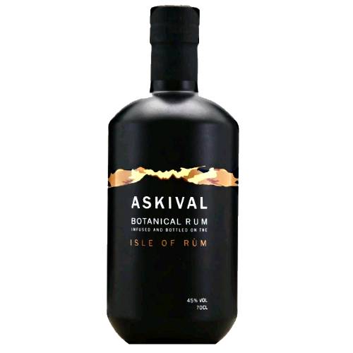 Rum Askival - Askival Rum is a blend of 5 year old rums and local water are infused with wild botanicals and spices foraged and inspired from the Isle of Rùm. with with Roasted Kelp and Spruce