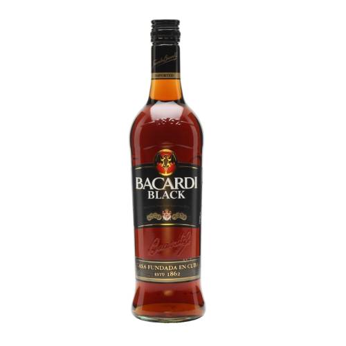 Rum Black Bacardi - Bacardi black rum is flavors through the addition of caramel.
