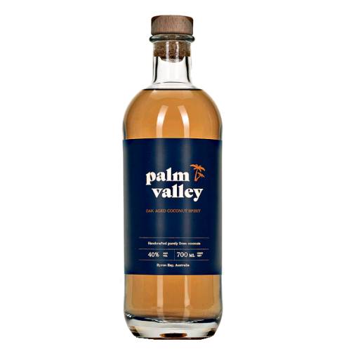 Palm Valley Spirits coconut rum is barrel aged in oak with hints of dark rum.