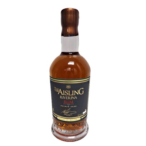 Rum Dark Aisling - Aisling dark rum is crimson red to rich brown and caramel aged in uncharred shiraz casks from a locally sourced Riverina Winery for 4 years it contains natural colouring and flavouring from the casks with a rich molasses finish.