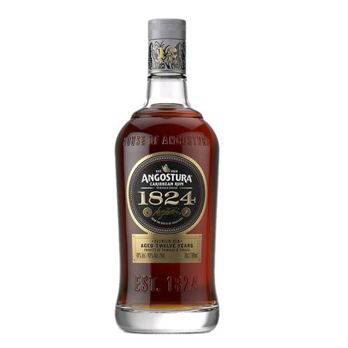 Rum Dark Angostura 12year - Angostura 1824 is a blend of the finest mature rums hand picked by the master blender from selected casks and these rums are aged in charred American oak barrels for a minimum of twelve years.