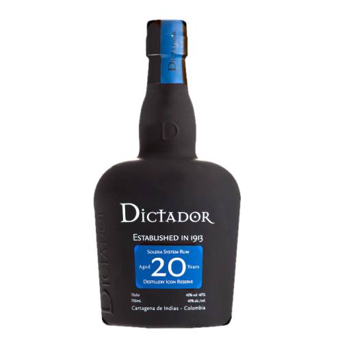 Rum Dictador 20years - Dictador 20 Years rum is made from the fermentation of virgin sugar cane honey that has been distilled in both copper alembic and steel with intense dark amber with soft vanilla smoky honey toffee and oak on the nose.