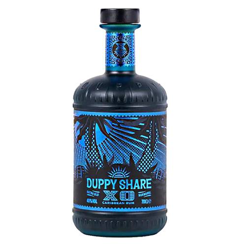 Duppy Share XO Rum with rich notes of velvet caramel and tamarind are balanced with light and floral tones of toasted coconut and violet.