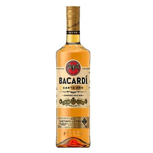 Rum Gold Amber Bacardi Carta - Bacardi Gold Rum is a smooth and sweet with just the right balance of Vanilla and toasted Almonds flavours and aged in white oak.