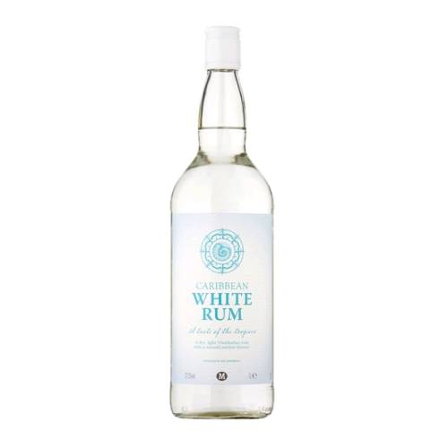 Rum Light White Caribbean - White light silver rum is a distilled beverage made from sugarcane.
