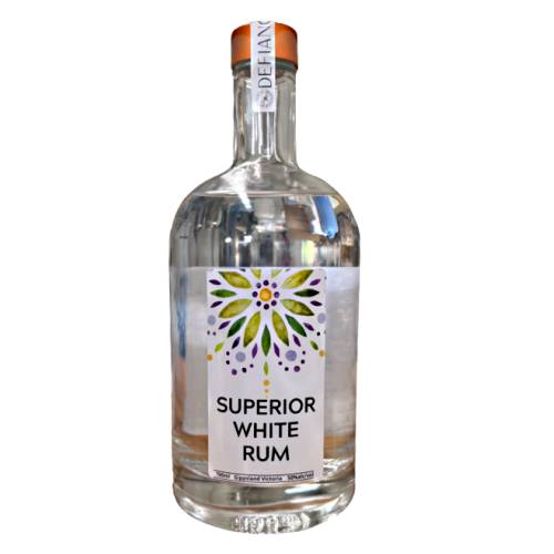 Defiance white rum is double filtered unaged spirit is a lustful expression of true caribbean style rum that is sweet clear and the perfect drink on a hot Summer day.