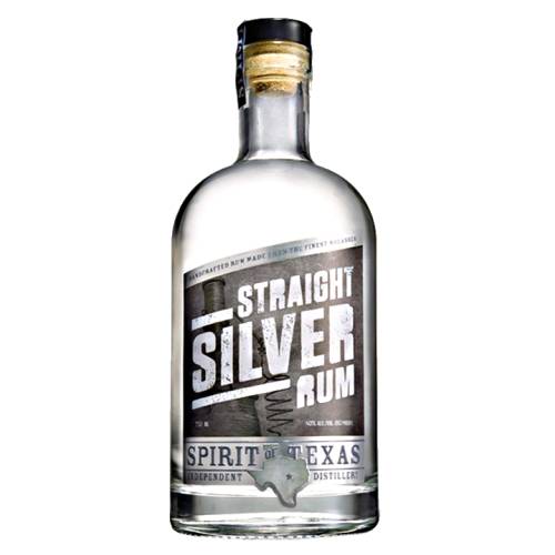 Spirit Of Texas sliver rum and made from hill country springs water.