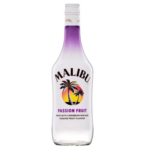 Malibu passionfruit rum is made with rum and passion fruit flavour.