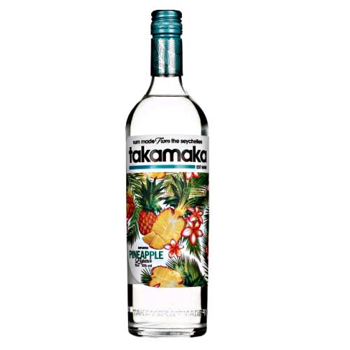 Rum Pineapple Takamaka - Takamaka pineapple rum is an unaged rum that has been infused with natural pineapple essences to create a vibrant pineapple note that mingles with green grass sweet sugar cane.