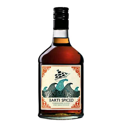 Barti spiced rum with infused with Pembrokeshire seaweed also known as Welshmans caviar and vanilla cloves and orange.