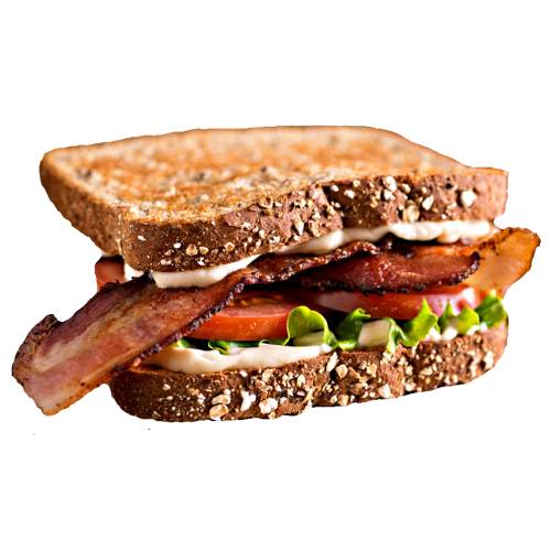 Sandwich Bacon Tomato - Bacon And Tomato Sandwich is made ny toasting two slices of bread filled with bacon and tomato.