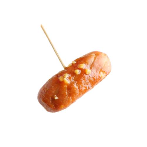 Mince meat packed into a skin.