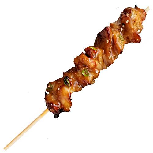 Chicken Skewer is a stick with chicken meat grilled or fried and can be coated with types of sauces.