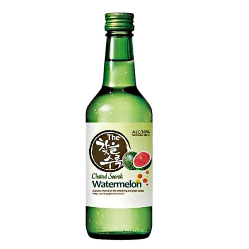 Watermelon Chateul Soorok Soju as a full soju taste the with nose of spring watermelon and clean clear look.